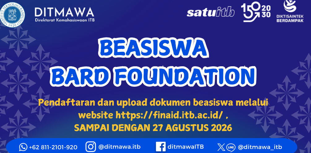 Beasiswa BARD Foundation ITB Dibuka Hari Ini, Cek Syarat dan Dokumen Pendaftaran